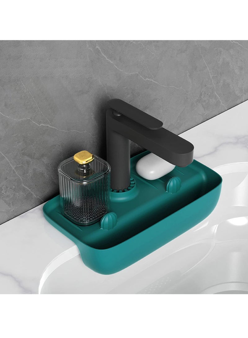 SYOSI SYOSI Kitchen Sink Splash Guard, Silicone Faucet Mat Sink Water Splash Guard Sink Draining Pad Behind Faucet Kitchen Sink Accessories Sink Tray Holder Drain Basket  - Image 1