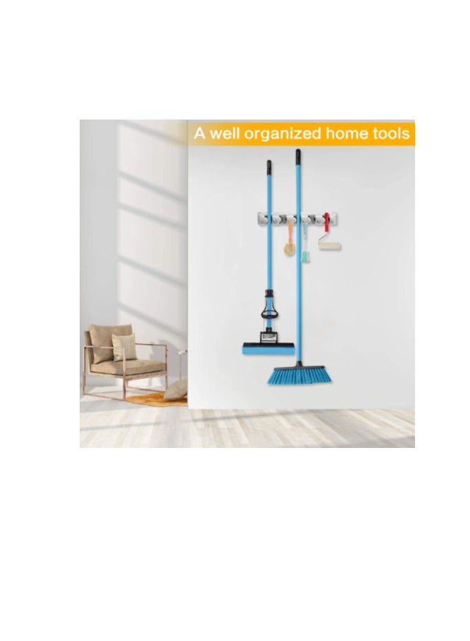 حامل مقشات، حامل مقشه، حامل مكانس، حامل مكانس خماسي - الحل المثالي لترتيب أدوات التنظيف والمطبخ، حامل مقشه من خمس عيون، حامل مطبخ، منظم مقشات، حامل للممسحة والمكنسة يثبت على الحائط، حامل مكنسة شديد التحمل يثبت على الحائط لتنظيم أدوات للحدائق المنزلية والمراب والمخزن (مزود بـ 5 مواقع مع 6 خطافات)، منظم ممسحة، حامل مقشة يثبت على الحائط للشرشوبة والمقشة - رف تخزين جراج ومنظم أدوات الحديقة ب، 5 مواضع و6 خطافات للمنزل والمطبخ والحديقة، بلاستيك، حامل مقشة، حامل مقشة للتعليق - منظم مجشه - حامل مكانس - حامل مجشات - Image 3