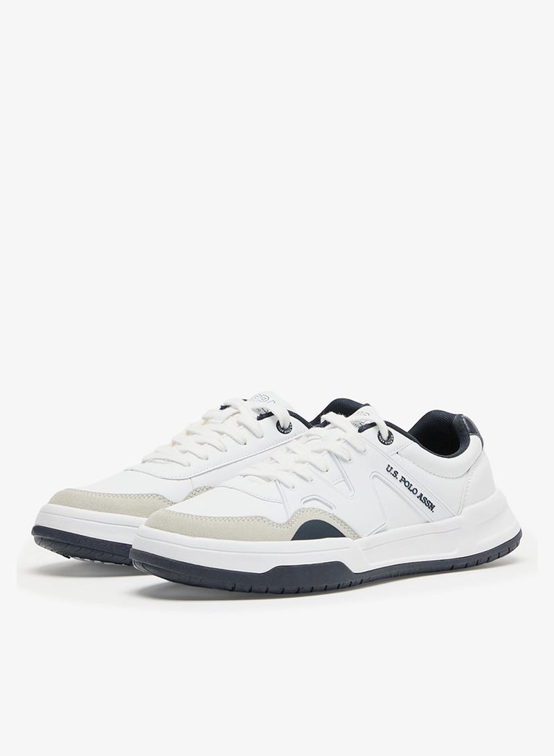يو اس بولو اسن سنيكرز رجالي أبيض بتصميم كلاسيكي مع لمسات كحلي وبيج - Image 5