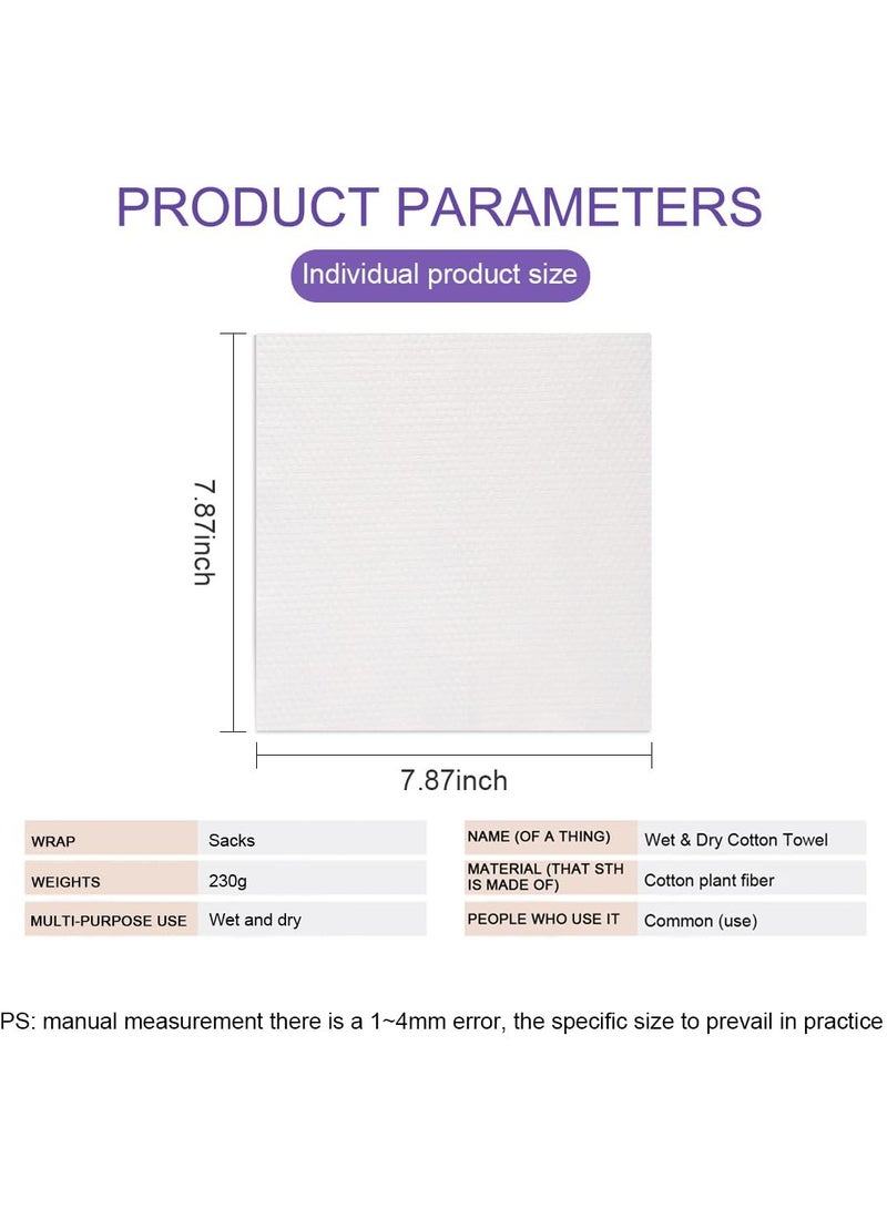 SOLARAE Face Clean Towels, 100 Count Disposable Biodegradable Soft Dry Wipes for Sensitive Skin, Lint Free Facial Tissue for Cleansing, Skincare and Makeup Remover, Dry Wipes - Image 4