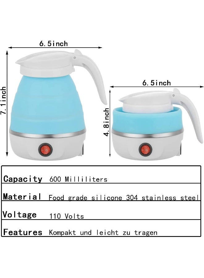 ECVV Travel Foldable Silicon Water Heater Jug Collapsible Mini Portable Electric Kettle (White)  - Image 3