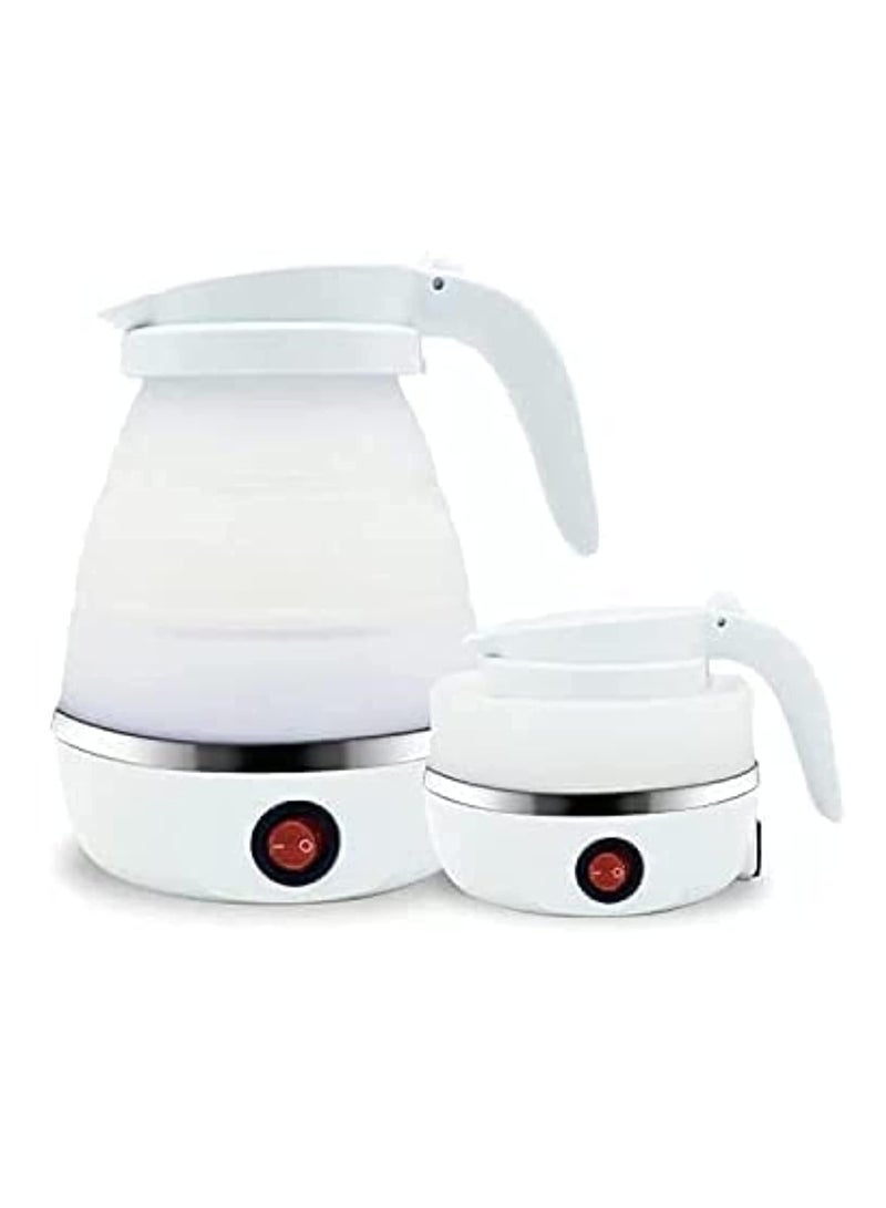 ECVV Travel Foldable Silicon Water Heater Jug Collapsible Mini Portable Electric Kettle (White)  - Image 1