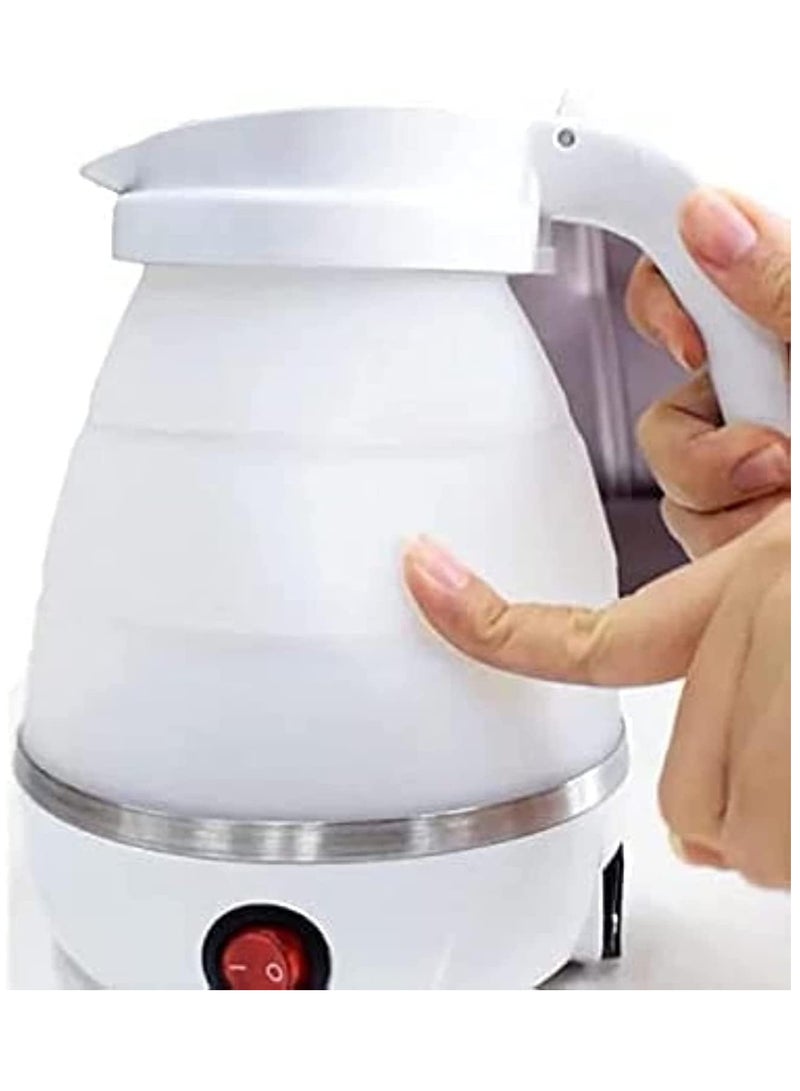ECVV Travel Foldable Silicon Water Heater Jug Collapsible Mini Portable Electric Kettle (White)  - Image 5