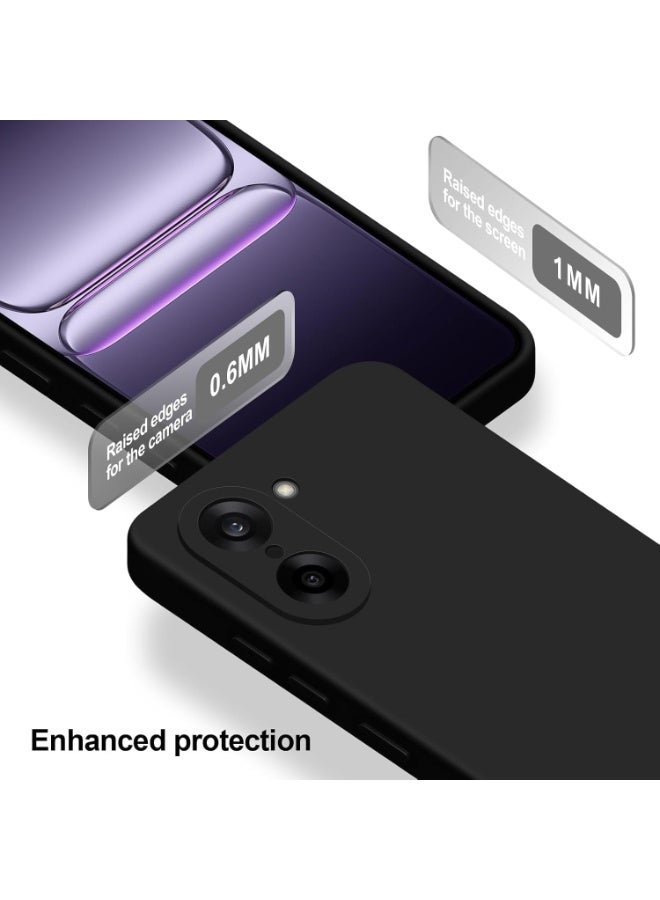 Muzz Case Compatible with OnePlus Nord CE5, Liquid Gel Rubber Bumper Case with Soft Microfiber Lining Cushion Slim Hard Shell Shockproof Protective Cover for OnePlus Nord CE 5 5G (Black) - Image 5