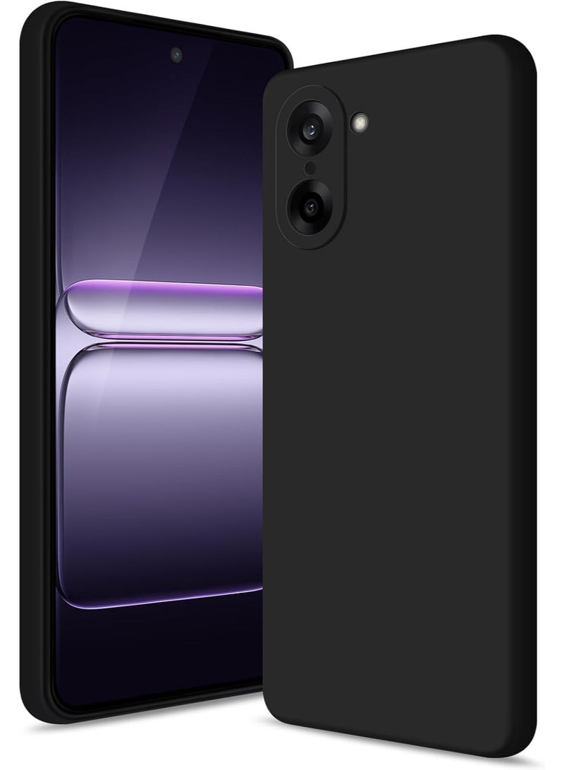 Muzz Case Compatible with OnePlus Nord CE5, Liquid Gel Rubber Bumper Case with Soft Microfiber Lining Cushion Slim Hard Shell Shockproof Protective Cover for OnePlus Nord CE 5 5G (Black) - Image 1