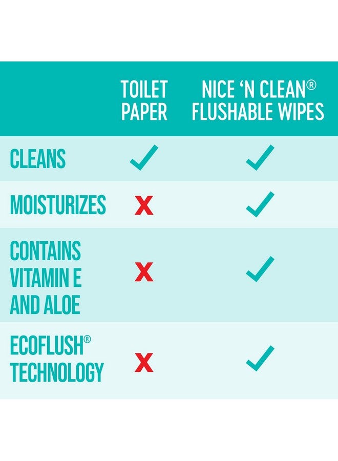 Nice 'N Clean Adult Flushable Wipes (3 X 60 Count) Personal Cleansing Wipes Made From Plantbased Fibers Infused With Aloe & Vitamin E - Image 3