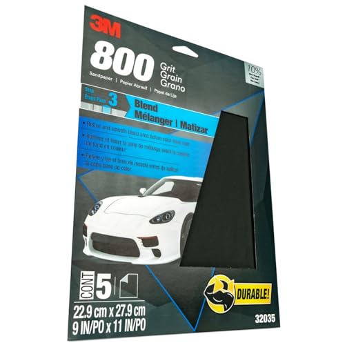 3M Wetordry Sandpaper, 32035, 800 Grit, 9 in x 11 in, 5 Sheets Per Pack - Image 2
