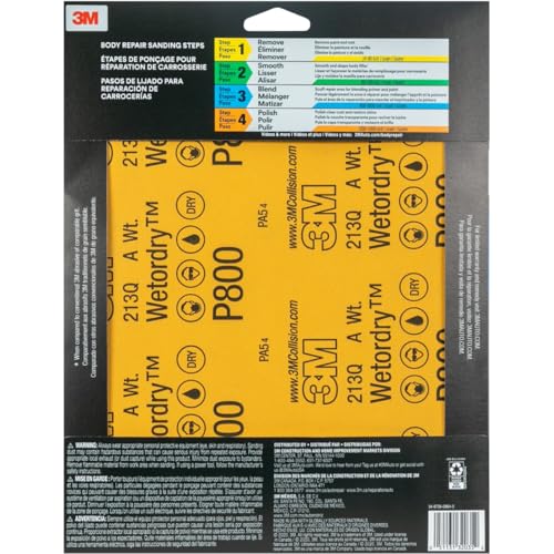 3M Wetordry Sandpaper, 32035, 800 Grit, 9 in x 11 in, 5 Sheets Per Pack - Image 5