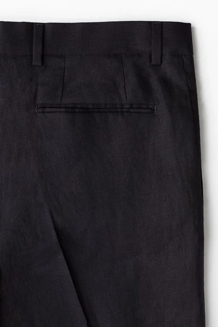 H&M Navy blue Slim Fit Linen suit trousers for Men | Best Price UAE