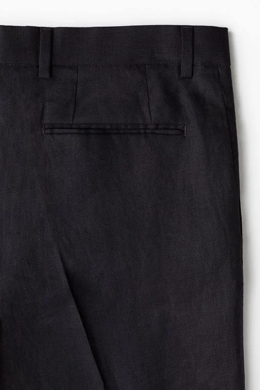 H&M Navy blue Slim Fit Linen suit trousers for Men | Best Price UAE