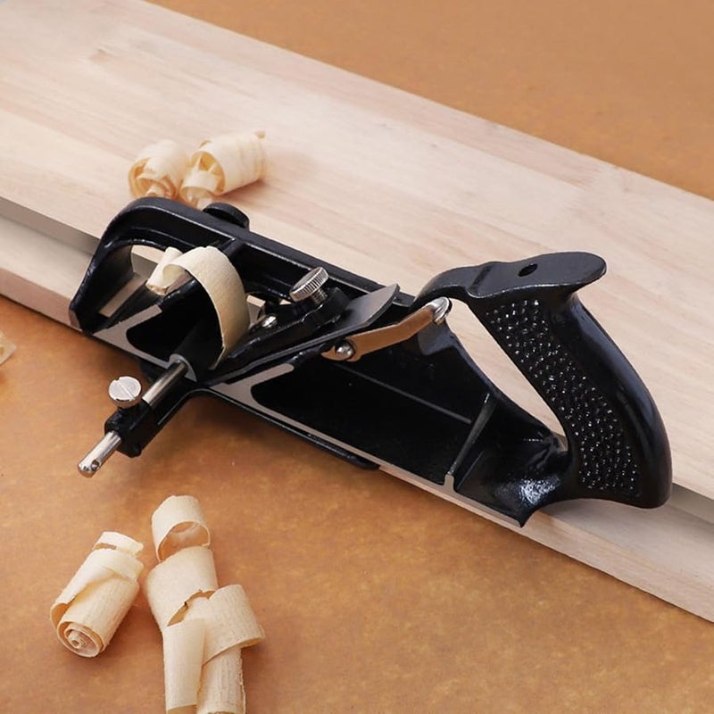 Adjustable Blade Carpenter Plane Hand Tool with Durable Cast Iron Base Portable Wood Planer for Smoothing - Image 5