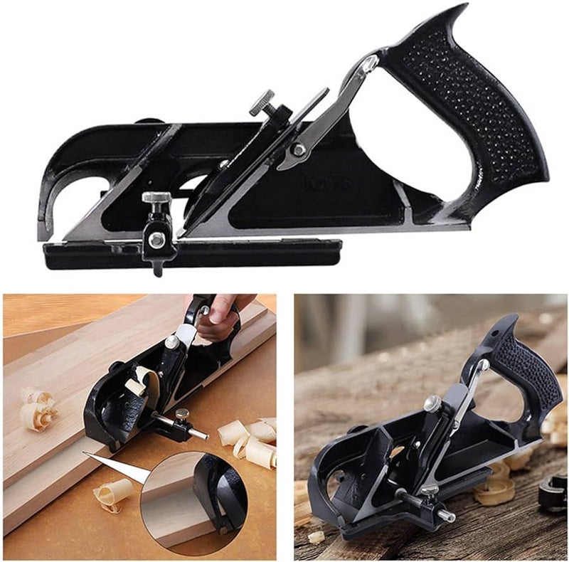 Adjustable Blade Carpenter Plane Hand Tool with Durable Cast Iron Base Portable Wood Planer for Smoothing - Image 4