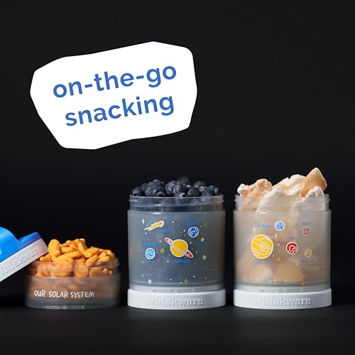 Whiskware Stackable Snack Containers for Kids and Toddlers, 3 Stackable Snack Cups for School and Travel, Our Solar System(Pack of 1) - Image 5
