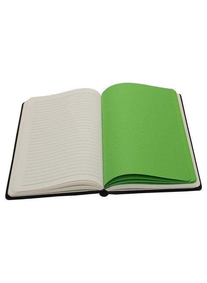 COMMA Laser - A5 Size Hard Bound Notebook - 224 Pages (192 Ruled Natural Shade + 32 Un-Ruled Green) - 80gsm - Dual Colour Soft PU Leather Cover - with Green Laser Etching of The Leaning Tower of Pisa - Image 4