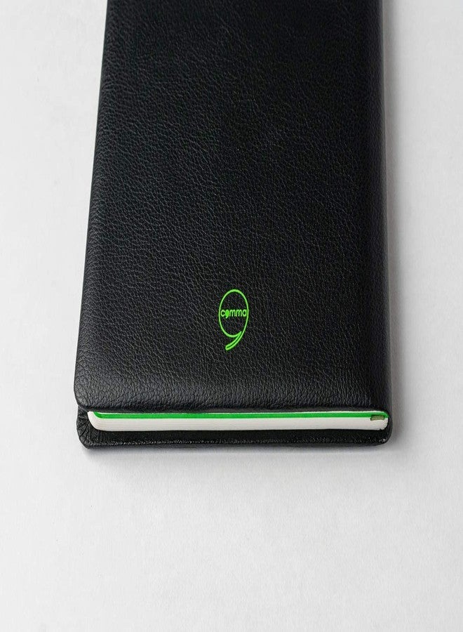 COMMA Laser - A5 Size Hard Bound Notebook - 224 Pages (192 Ruled Natural Shade + 32 Un-Ruled Green) - 80gsm - Dual Colour Soft PU Leather Cover - with Green Laser Etching of The Leaning Tower of Pisa - Image 2
