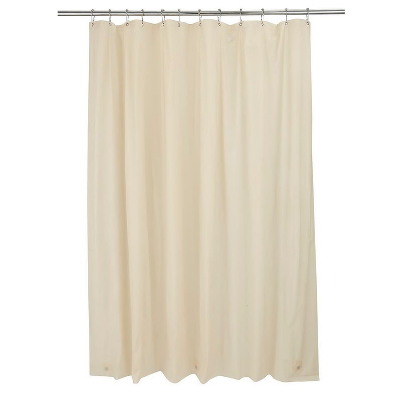 Bath Bliss PVC Heavy Weight Shower Curtain Liner with Suction Cup Splash Guard  4G  70 x 72  Rust Resistant Copper Grommets  Magnetic Hem  Beige