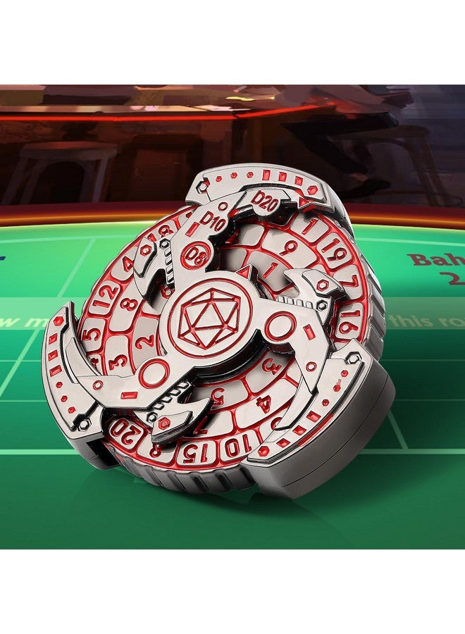 DNDND Roulette 7 In 1 Dnd Dice Set,All In 1 D&D Spinner Metal Dice With Gorgeous Gift Box For Dungeons And Dragon And Tabletop Game (Nickelplate) - Image 4