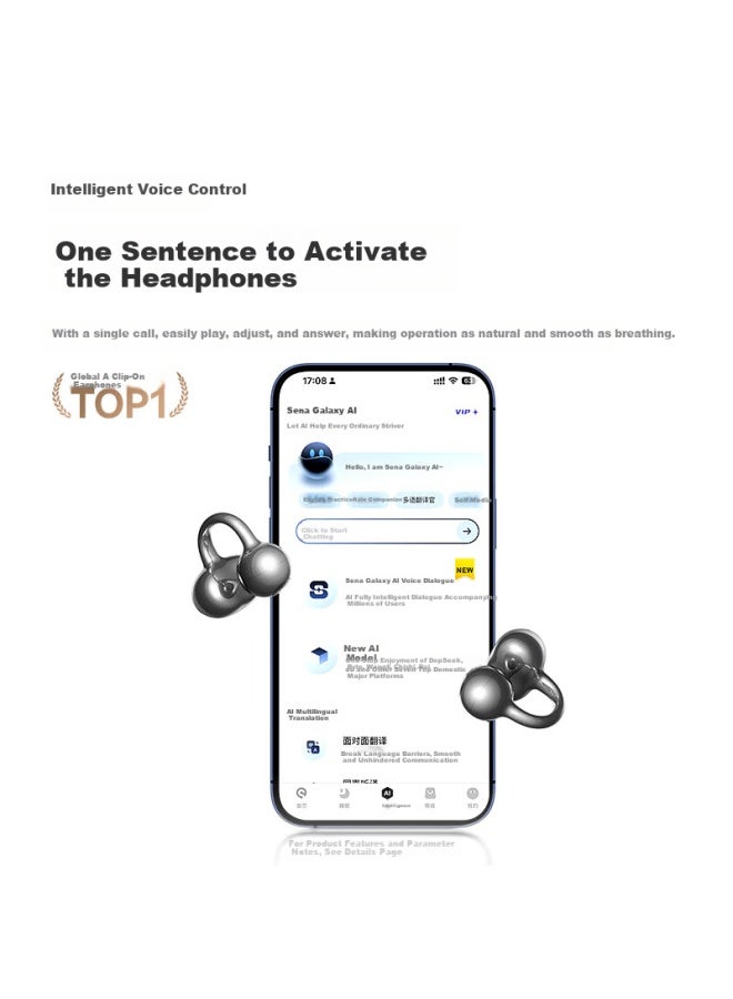 Sanag Sena S8s Ultraclip-on Bone Conduction Bluetooth Earphones Open-ear Ai Translation Sports Wireless Earbuds - Image 3