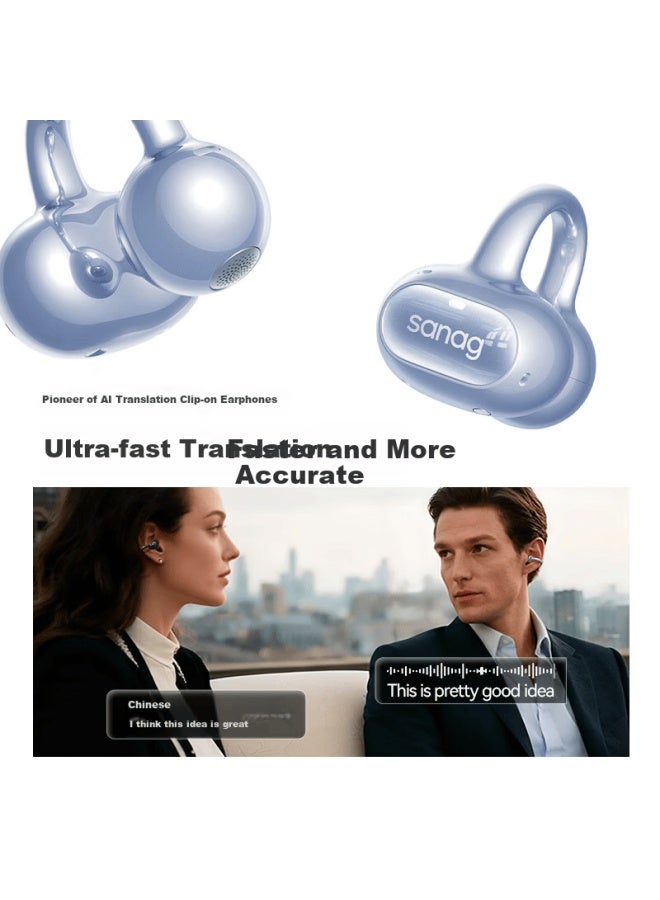 Sanag Sena S8s Ultraclip-on Bone Conduction Bluetooth Earphones Open-ear Ai Translation Sports Wireless Earbuds - Image 2