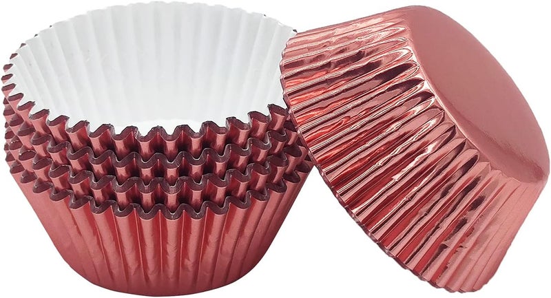 Mombake Standard Rose Gold Foil Cupcake Liners Muffin Baking Cups for Party and More, 100-Count - Image 4