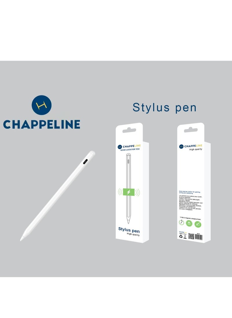 CHAPPELINE Stylus Pen Compatible for iOS/Android Touchscreens/Phones/Tablet, Rechargeable Stylus Pen with High Precise Tip - White  - Image 4