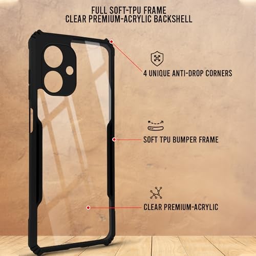 Jkobi Back Cover Case for Tecno Spark Go 2 (Shockproof with Polycarbonate Clear Panel | Professional Black) - Image 2