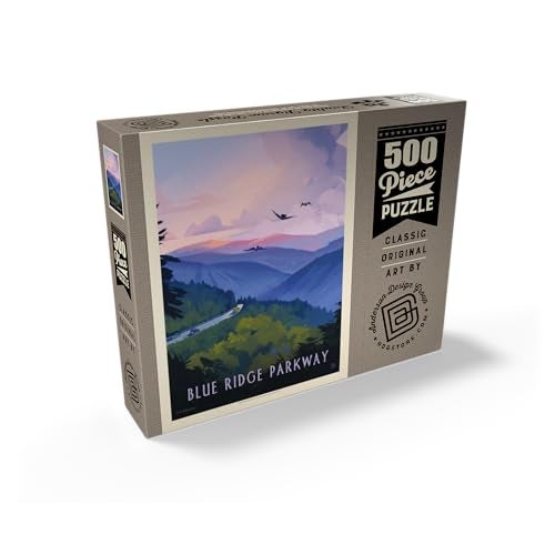 MyPuzzle.com MyPuzzle Blue Ridge Parkway Birds Eye View Vintage Poster Premium 500 Piece Jigsaw Puzzle for Adults - Image 5