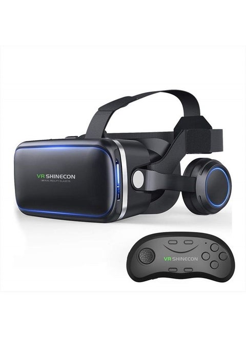 VR Headset with Remote Controller,HD 3D VR Glasses Virtual Reality Headset for VR Games & 3D Movies, VR Headset for iPhone/Android phone Compatible 4.7-6 inch