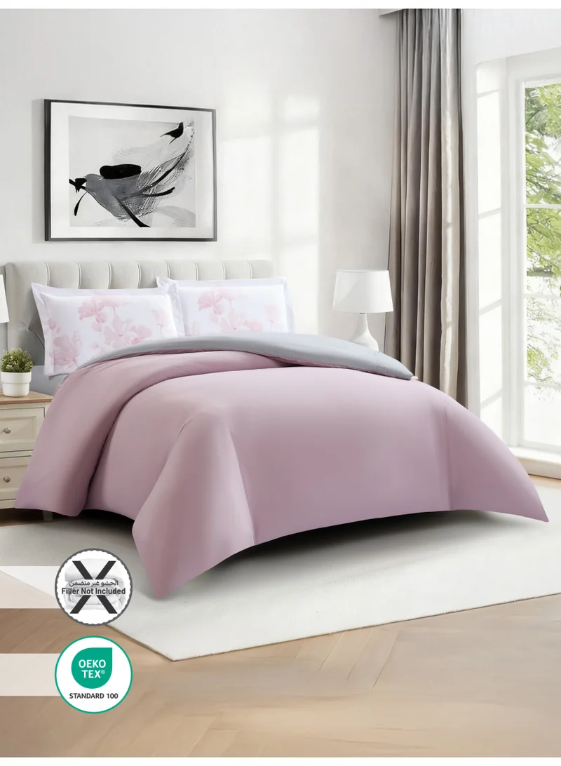 Donetella QUEEN (150x200 cm) Solid Duvet Cover Set, Fits 150 × 200 cm Bed, Queen Size 4-Piece Set, With Digitally Printed Pillow Shams, Brushed Microfiber Without Duvet Filler.  | Best Price UAE