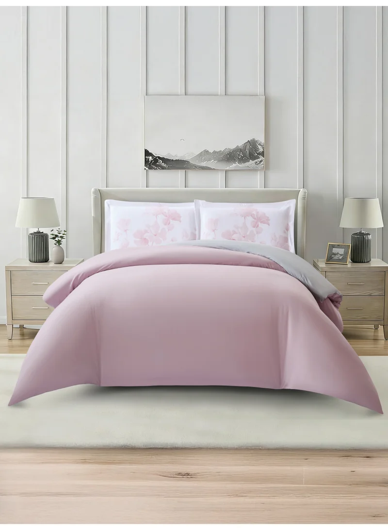 Solid Duvet Cover Set, Fits 150 × 200 cm Bed, Queen Size 4-Piece Set, With Digitally Printed Pillow Shams, Brushed Microfiber Without Duvet Filler.
