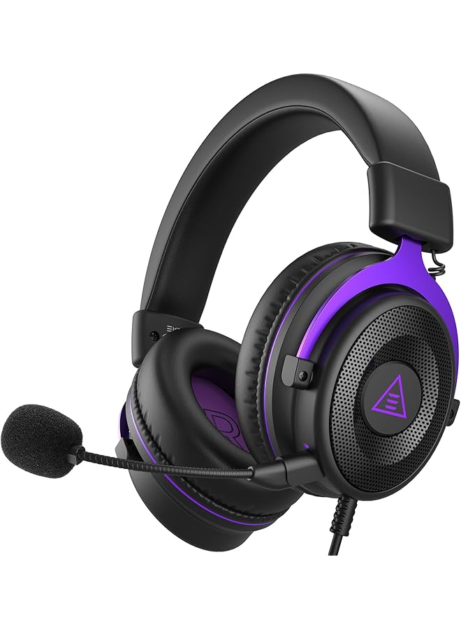 EKSA E900 Pc Gaming Headset Ps4 Headset Wired Gaming Headphones With Noise Cancelling Microphone Over Ear Headphones Compatible With Ps5/Ps4 Xbox One Pc Mac Computer Laptop (Purple) - Image 1