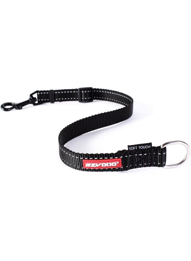 EzyDog Soft Touch Dog Leash Adjustable Extension - Ranges from 14 to 24 Inches and Reflective for Nighttime Safety - Strong Metal Attachment Points for Superior Strength and Comfort (Black)