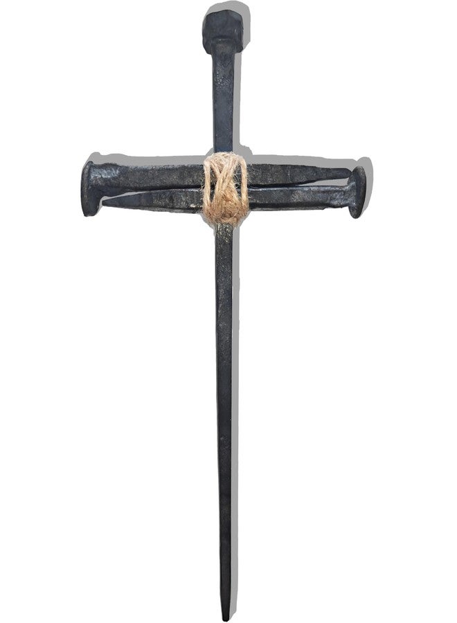LeMeeOly Passion of Jesus Christ Crucifixion Nail, Metal Cross for Wall Decor, 3PCS Handmade Flat-Head Nails DIY Crafts 8’’,Christian Style Decor for Church Home Easter Christmas Memorials - Image 1