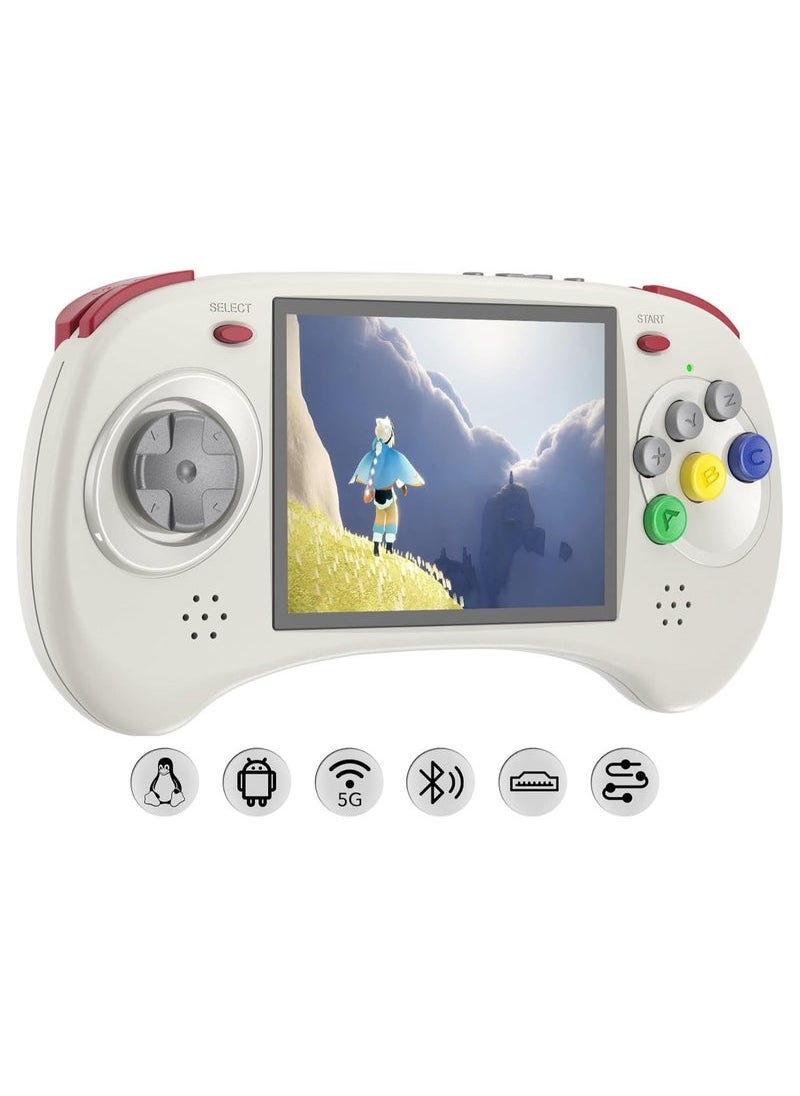 ANBERNIC  - RG ARC D Retro Handheld Game Console, Dual OS Android 11 and Linux System with 128G SD Card 4541 Games Support 5G WiFi 4.2 Bluetooth Moonlight Streaming and HDMI Output (Grey) - Image 1