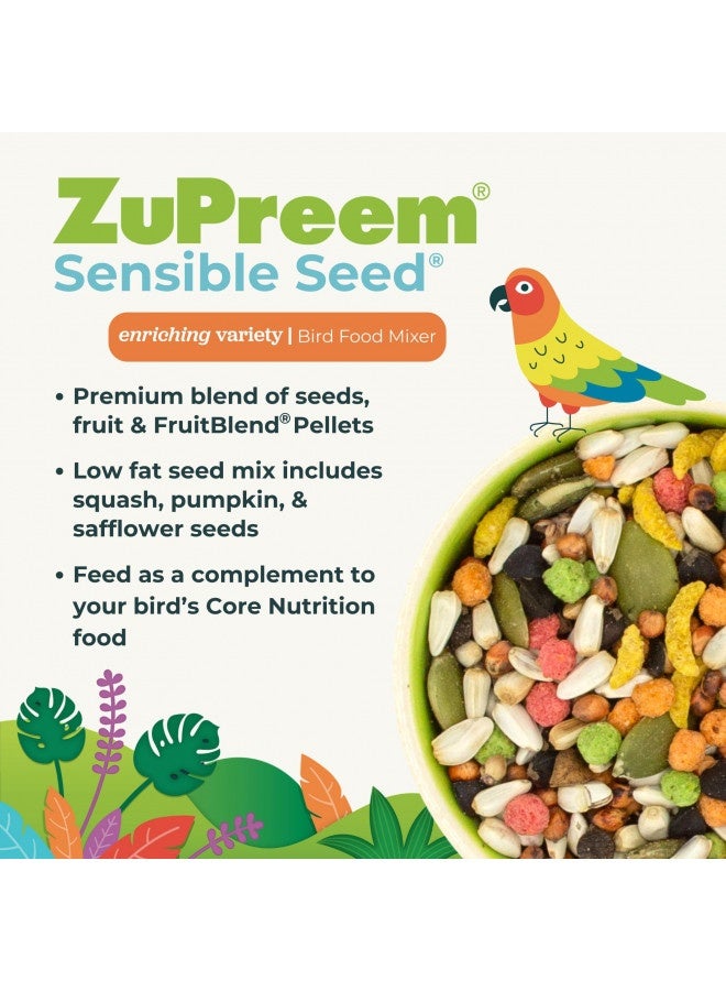 ZuPreem ZuPreem Sensible Seed Bird Food for Medium Birds, 2 lb Bag - Premium Blend of Seeds, FruitBlend Pellets for Lovebirds, Quakers, Small Conures, Cockatiels  - Image 1