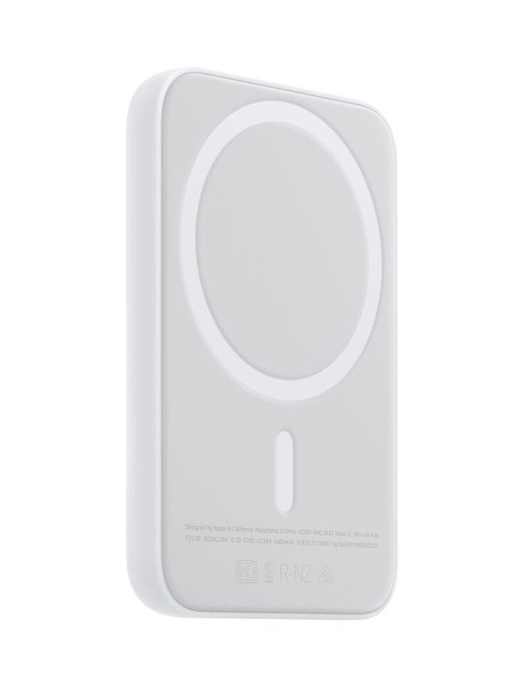Raxoom - 5000 mAh Battery Pack Magsafe 5000mAh Wireless Portable Charger USB C On The Side Magnetic Power Bank White - Image 1
