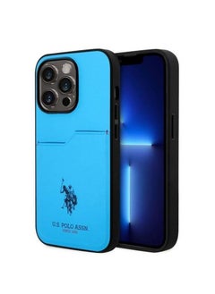 U.S. Polo Assn. PU Card Slot DH Hard Case for iPhone 14 Pro (6.1") - Blue  - Image 2