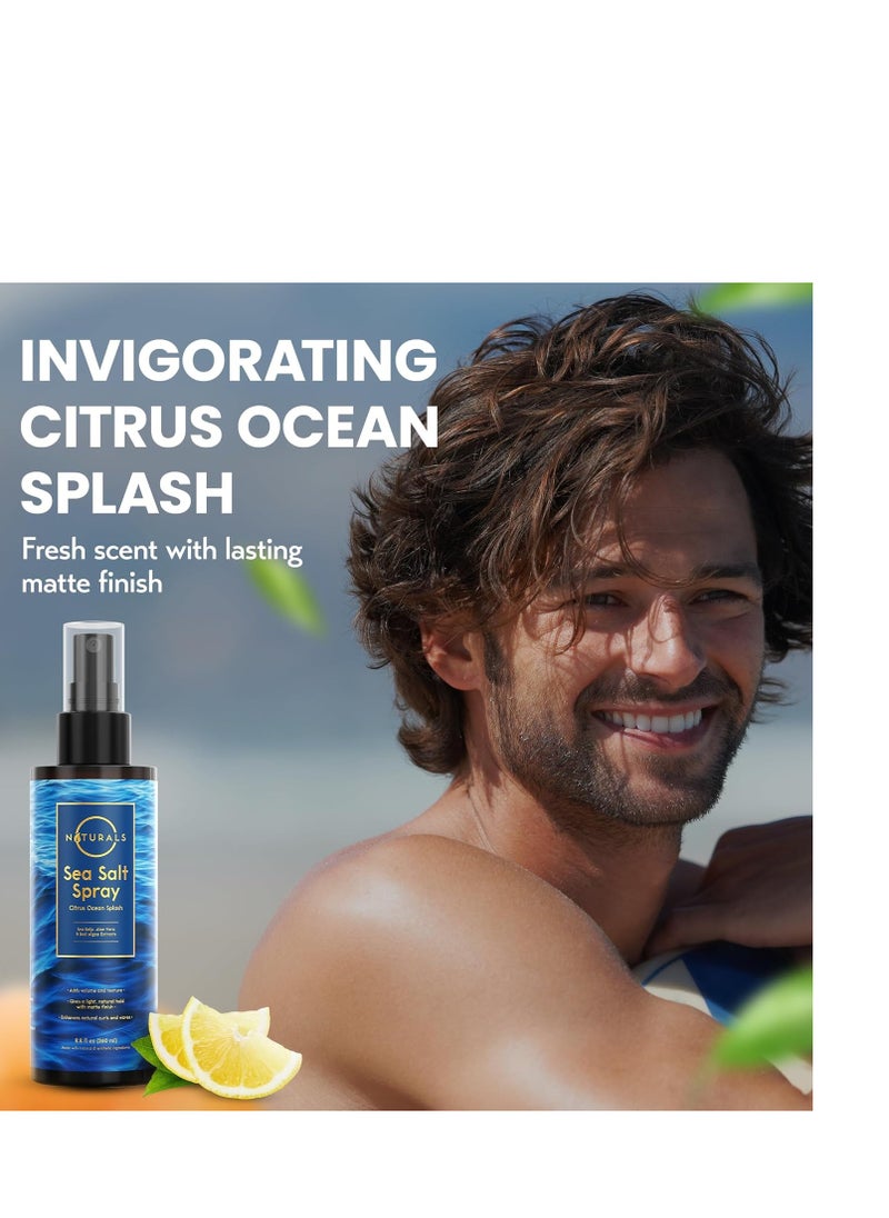 O Naturals - O Naturals Sea Salt Spray for Men - 8 oz, Citrus Ocean Splash - Hair Texturizing & Wavy Hair Product - Image 1