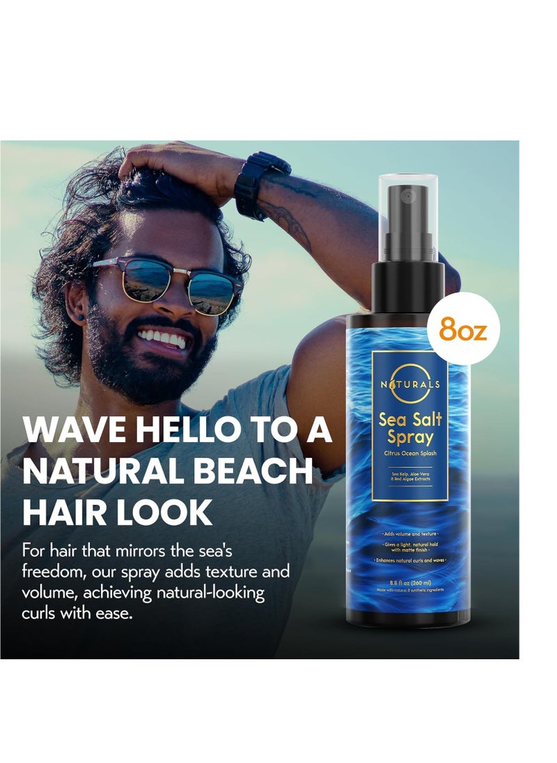 O Naturals - O Naturals Sea Salt Spray for Men - 8 oz, Citrus Ocean Splash - Hair Texturizing & Wavy Hair Product - Image 1