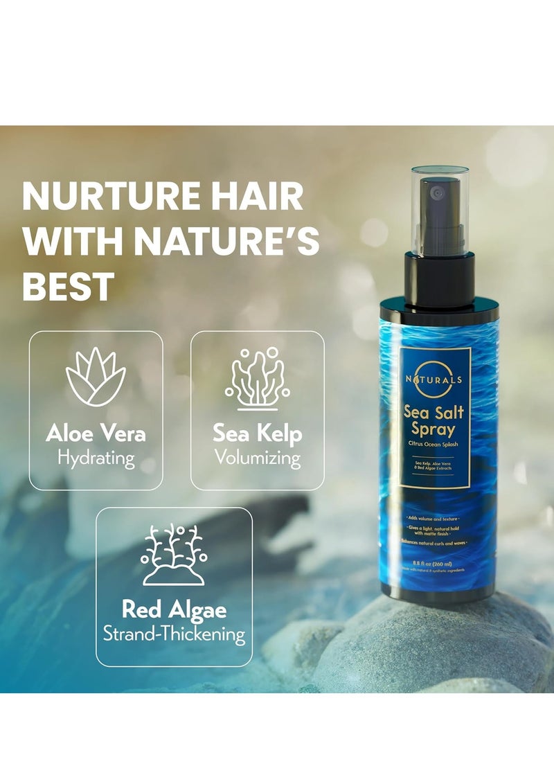 O Naturals - O Naturals Sea Salt Spray for Men - 8 oz, Citrus Ocean Splash - Hair Texturizing & Wavy Hair Product - Image 1