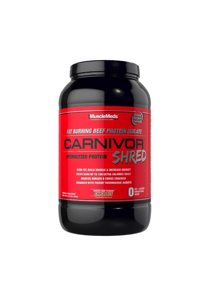 MUSCLEMEDS Carnivore Shred Fat Burning Beef Protein Isolate Chocolate Flavor 28 Servings  - Image 1