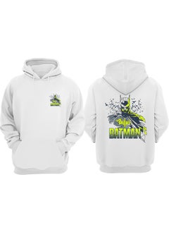 The Wert Unisex Batman Geometric Design Front Back Printed Regular Fit White Sweatshirt  - Image 1