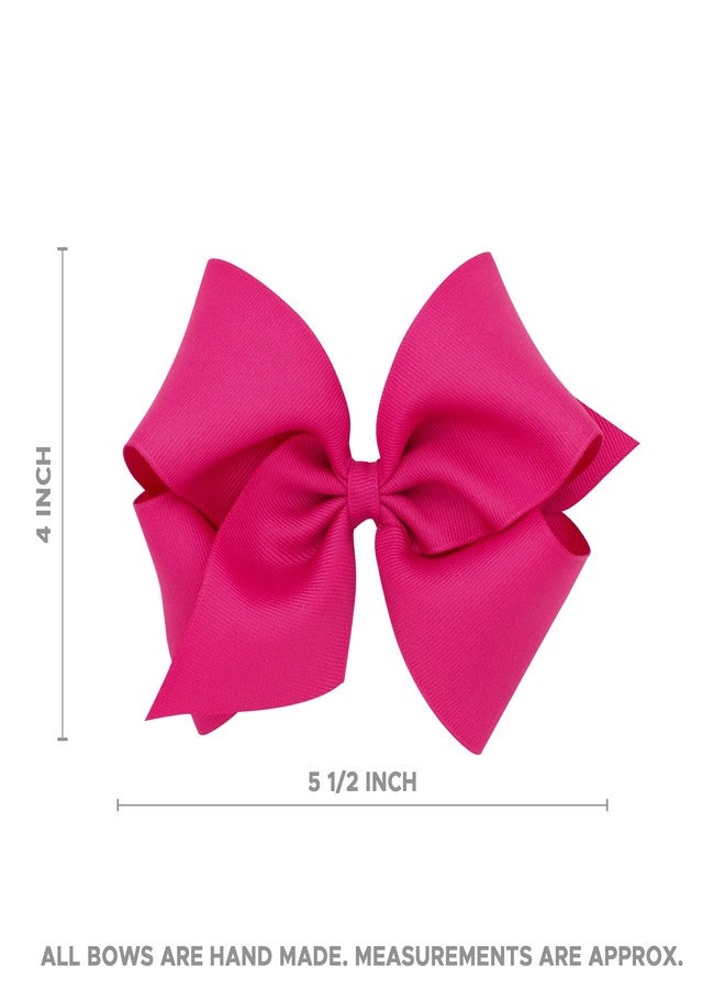 Wee Ones Girls' Grosgrain Hair Bow with Scalloped Edge Faux Velvet Overlay, Small King, Navy - Image 5