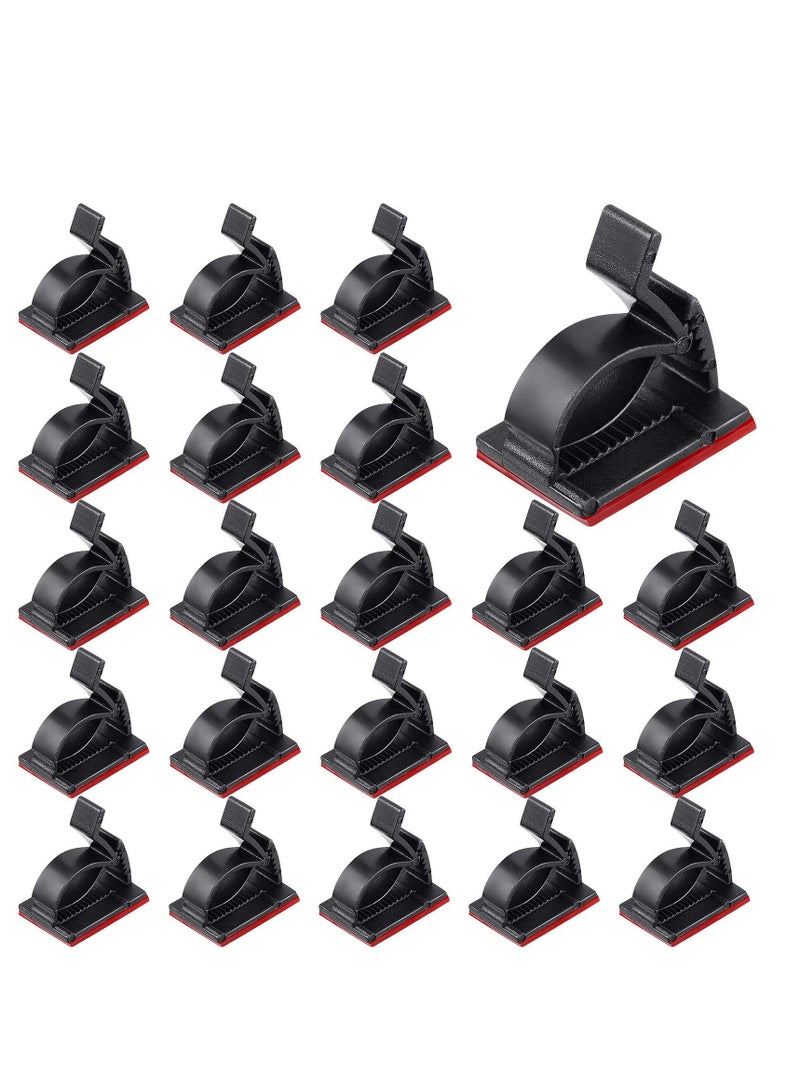 SYOSI 120 Pieces Outdoor Cable Clips Adhesive Cable Management Clips Sticky Wire Clips Cord Holder Cable Hooks Organizers for Christmas Fairy Hanging Light Home Decoration (Black,Medium) - Image 1