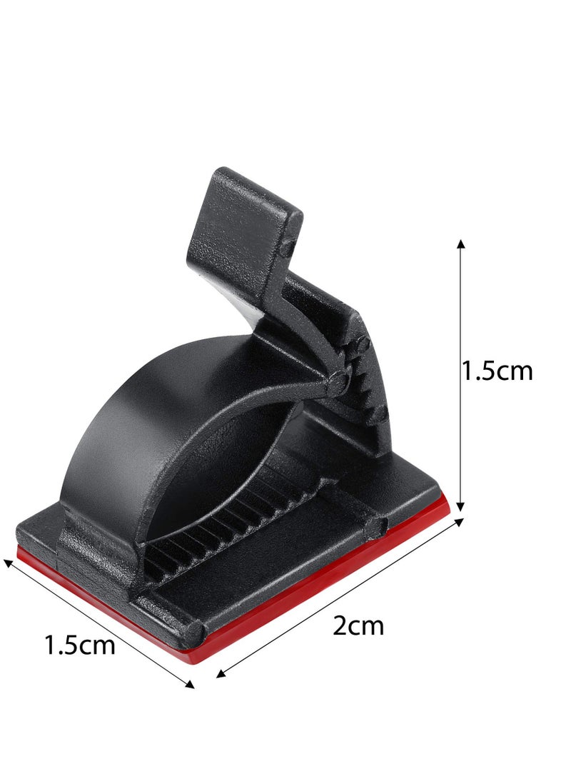 SYOSI 120 Pieces Outdoor Cable Clips Adhesive Cable Management Clips Sticky Wire Clips Cord Holder Cable Hooks Organizers for Christmas Fairy Hanging Light Home Decoration (Black,Medium) - Image 2