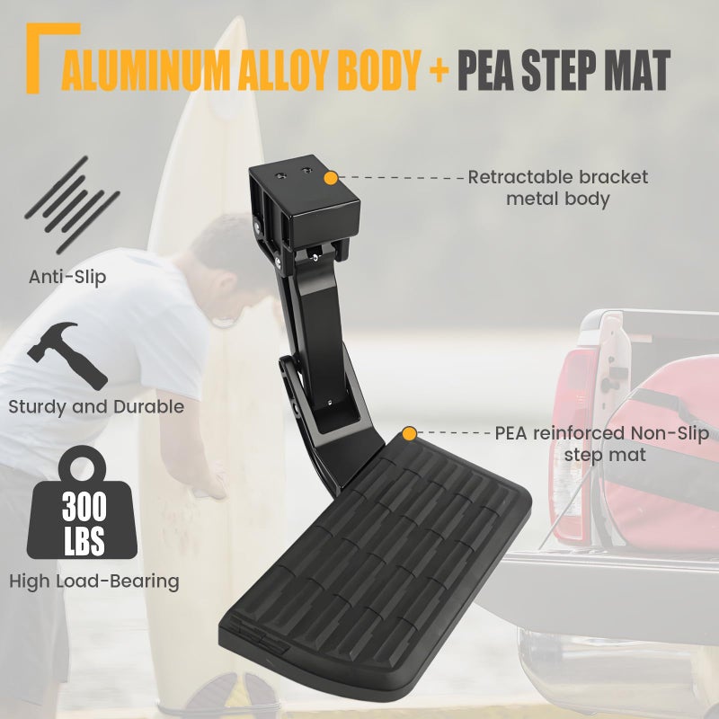 GSPSCN Tailgate Bedstep Rear Bed Step Replacement for Toyota Tacoma 2023-2012, Folding Truck Step Retractable Bumper Tailgate Step #PT392-35100 - Image 4