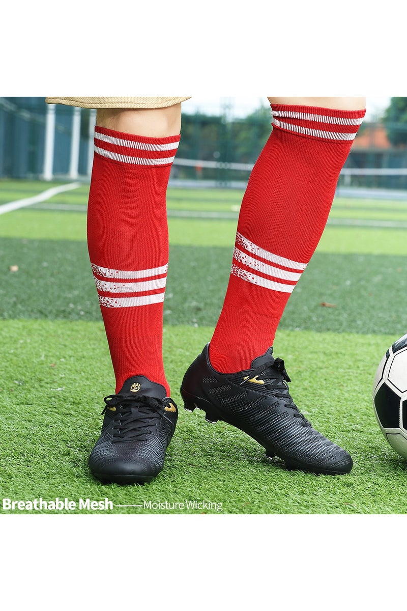 جناح السماء جوارب كرة قدم، جوارب رياضية طويلة للركبة، جوارب رياضية ضاغطة للساق للرجال والنساء، جوارب رياضية سميكة للتدفئة والجري وكرة القدم - أحمر - زوجان - Image 4