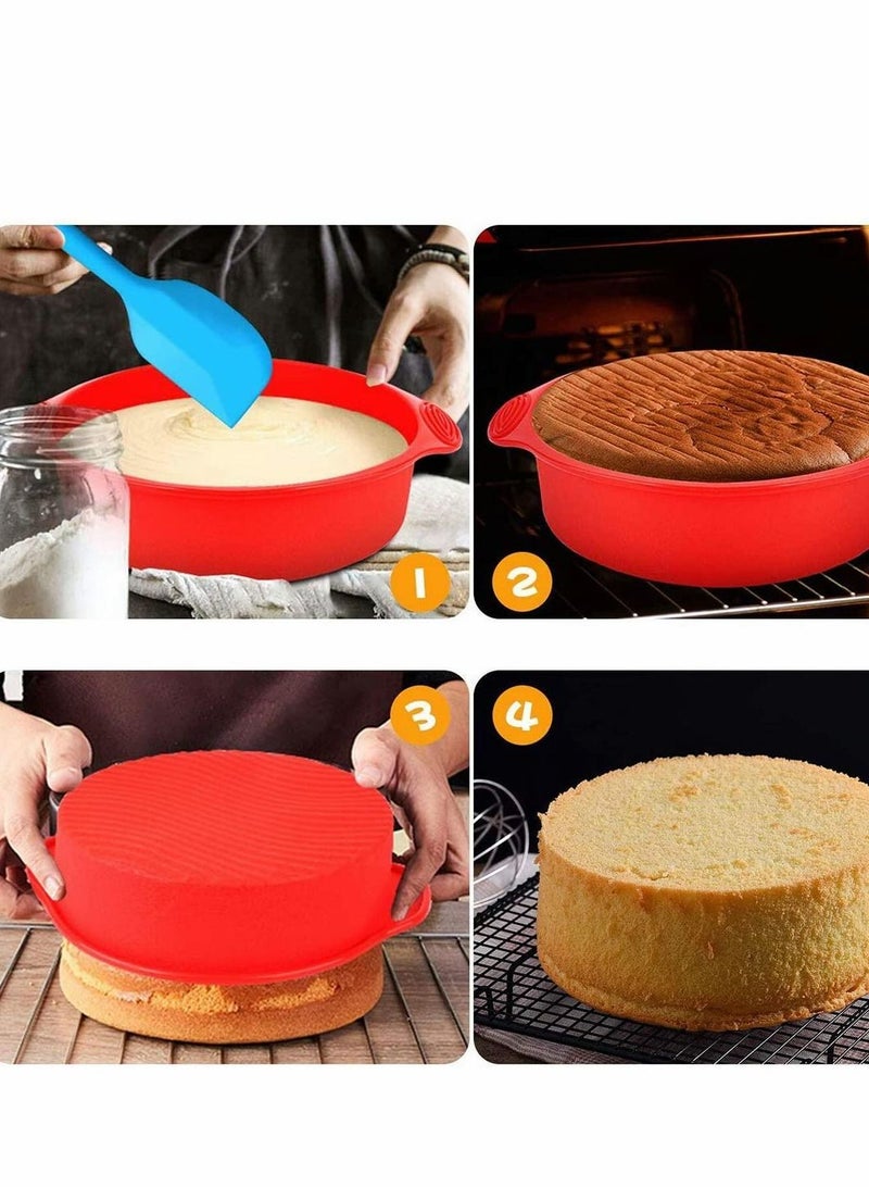 Bread Baking Mould and Loaf Tin, Set of 3 Non-Stick Silicone Moulds Including Cake Bread/Toast Spatula for Homemade Cakes, Breads, Meatloaf Quiche - Image 2