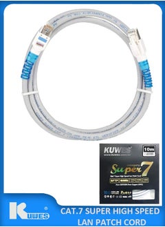 Cat7 Ethernet Cable Pure Copper  RJ45 LAN Cable Cable 10 Gigabit 1000MHZ Patch Network Cable Internet Cable RJ45 Wire Cord to Computer for Gaming, Modem, Router (10 Meter)