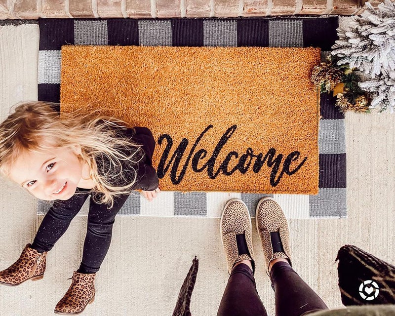 Kozyfly Buffalo Plaid Area Rugs 2X3 Ft Black And White Checkered Rug Washable Front Door Mat Hand Woven Cotton Outdoor Rug Small Rug For Front Porch Kitchen Entryway Patio Bathroom - Image 3